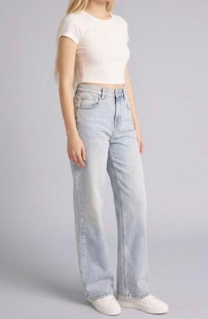 Light-Wash straight jeans