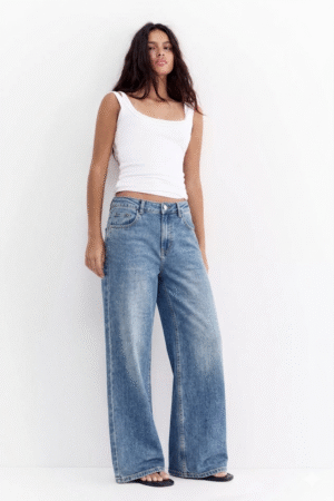 Straight Blue Lycra jeans